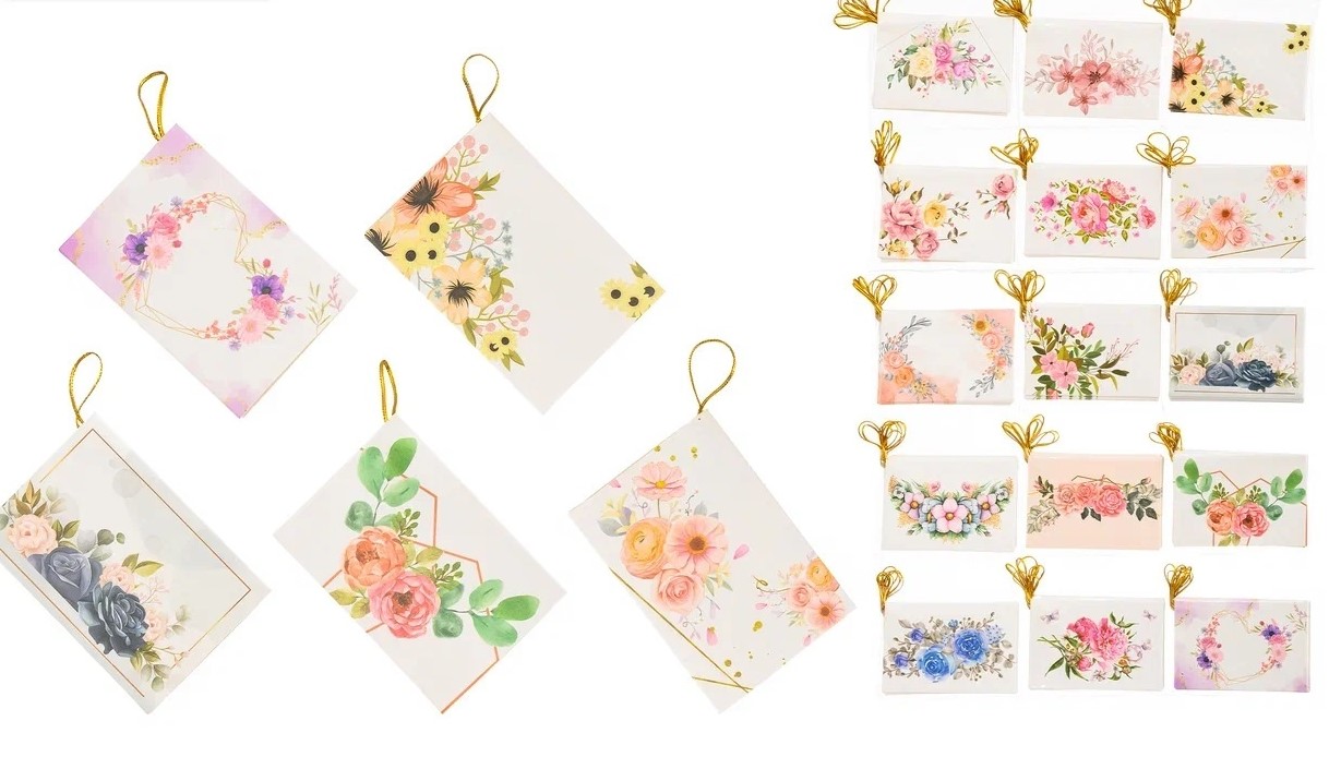 Открытка BASIR Цветы 9,2*6,3 см, мини, арт. МС-6846