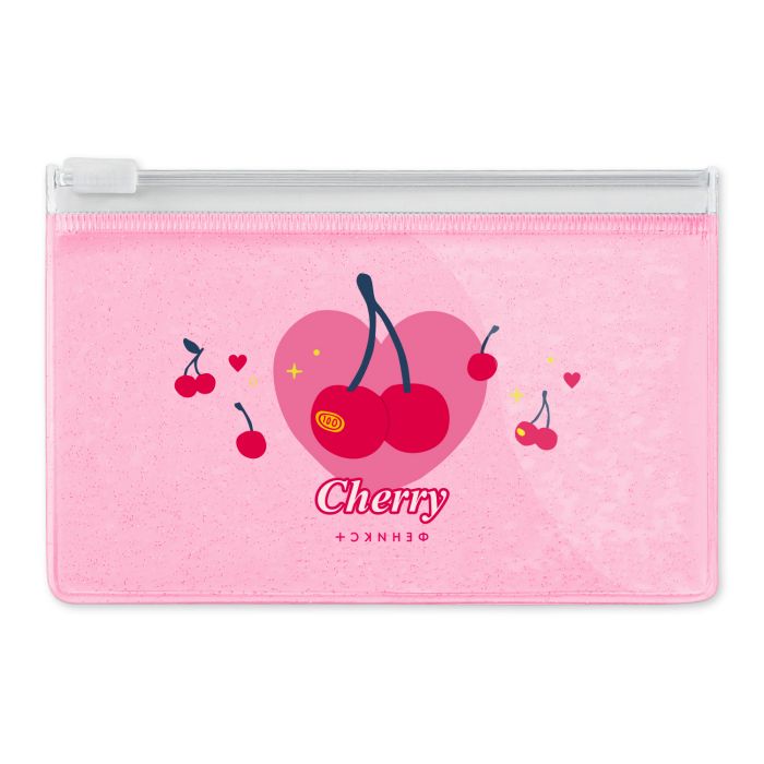 Карман для карт Вишня на молнии ПВХ Феникс , арт. 52579