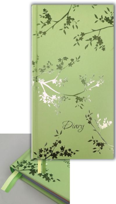 Блокнот/скетчбук 110*190 120л 80г/м2 ФЕНИКС Веточки на зеленом цветная бумага твердая обложка, арт. 44522