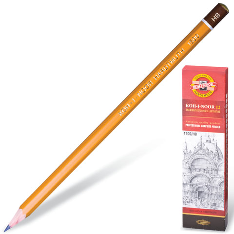 Карандаш чернографитный HB KOH-I-NOOR, арт. 1500-HB