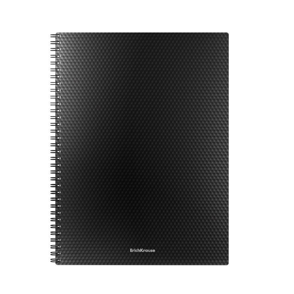 Тетрадь А4 80л клетка спираль ERICH KRAUSE Total Black пластиковая обложка, арт. 58555