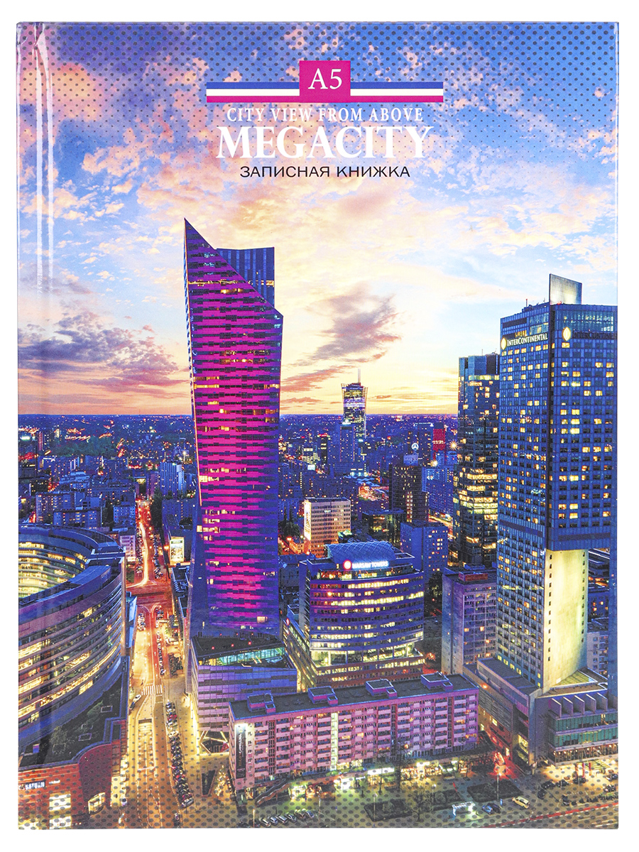 Записная книжка А5 80листов клетка ПРОФ-ПРЕСС Вечерний мегаполис твердая обложка, арт. К80-5598