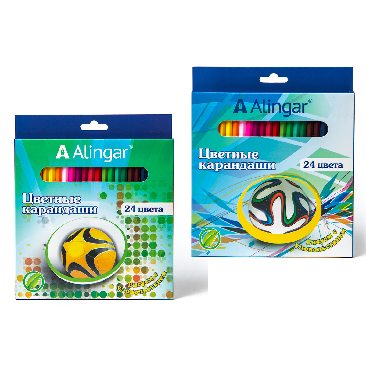Карандаши цветные 24цвета ALINGAR Футбол, арт. AL4391-24