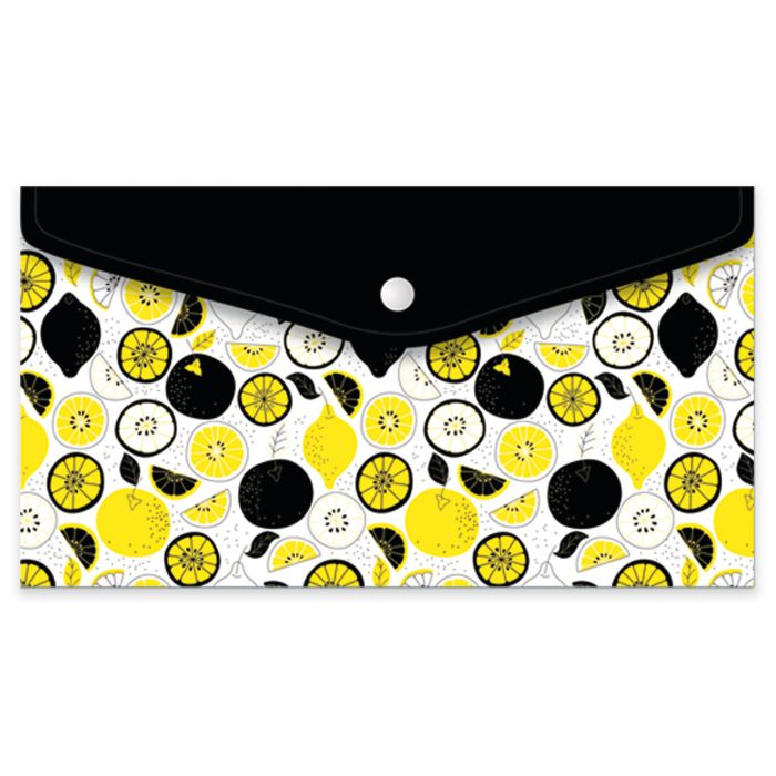 Папка конверт на кнопке 260*140 ФЕНИКС Лимоны, арт. 46518