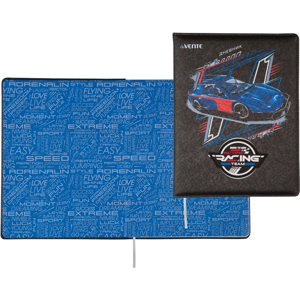Дневник 1-11 класс твердая обложка искусственная кожа deVENTE Racing, арт. 2022364