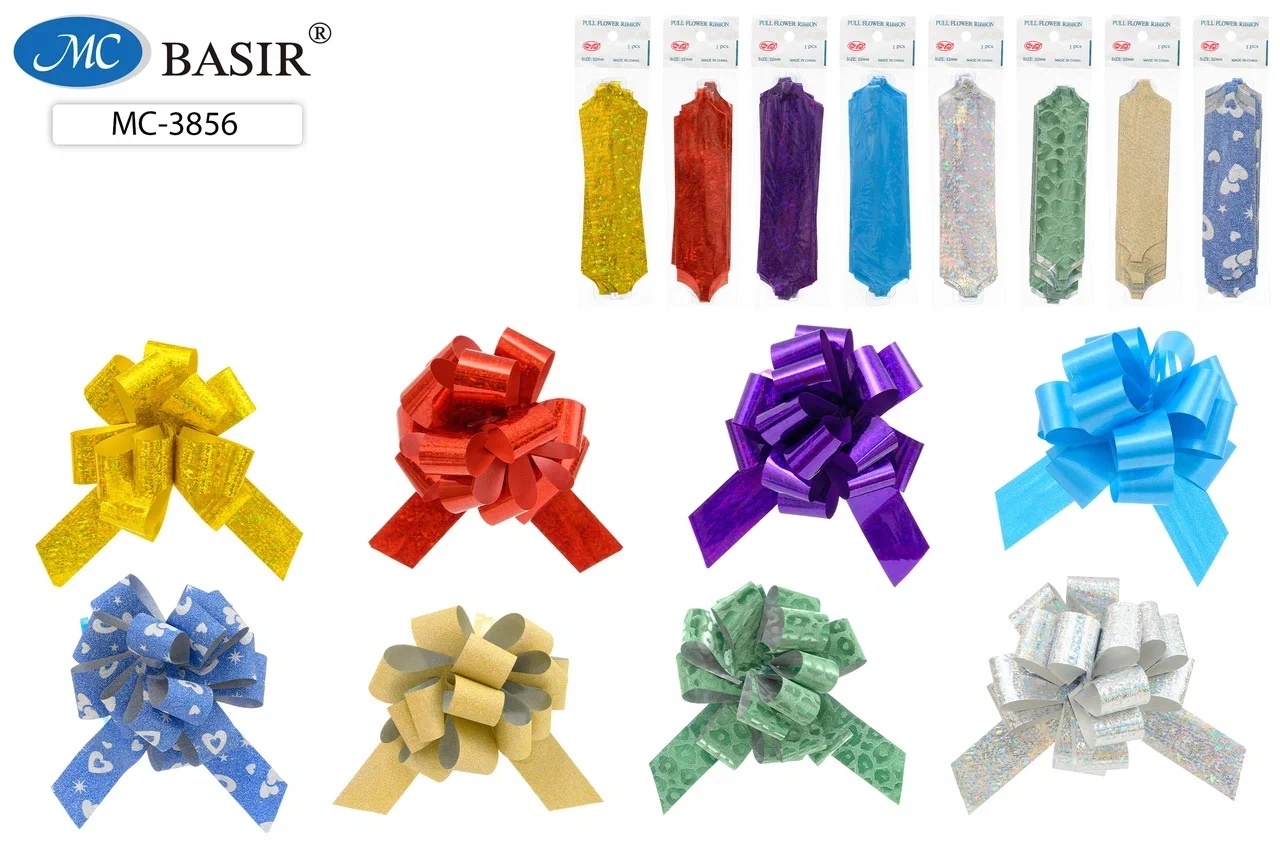 Бант декоративный сборный 3,2см MC BASIR ассорти с рисунком перламутр , арт. МС-3856