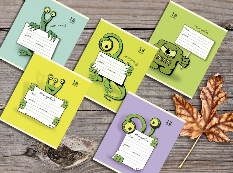 Тетрадь А5 18листов линия ПЗБМ Монстроглазики ассорти, арт. 019159