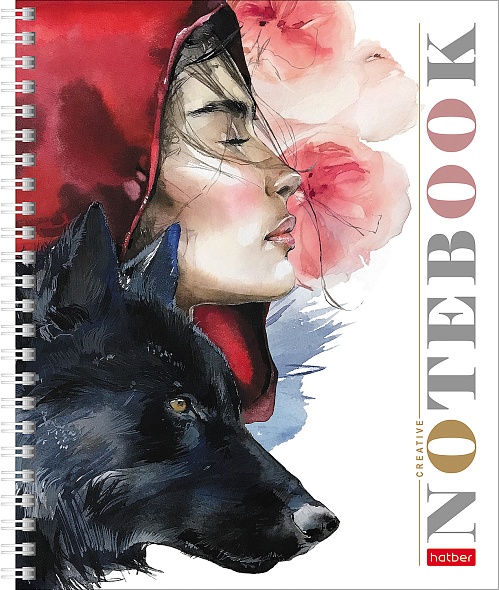 Тетрадь А5  96л кл спираль ХАТБЕР Девушка-волк, арт. 96Т5лтВ1гр