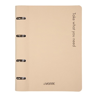 Тетрадь А5  80л кл на кольцах deVENTE Take what you need искусственная кожа бежевая, арт. 2057608