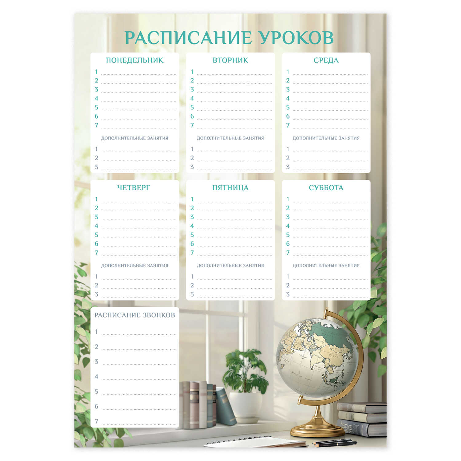 Плакат Расписание уроков А3 ФЕНИКС Ночная скорость, арт. 67734