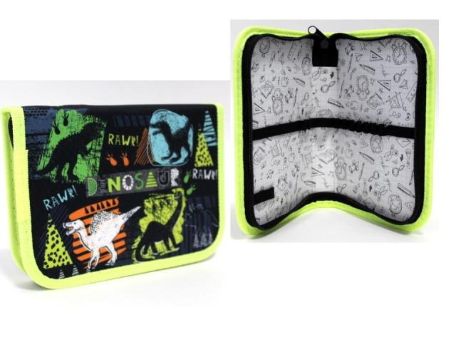 Пенал 1 отделение ОНИКС Яркие динозавры, арт. ПКТ04-20/66287