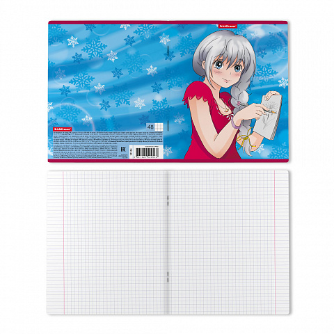 Тетрадь А5 48л клетка ERICH KRAUSE Manga Girls ассорти, арт. 52958