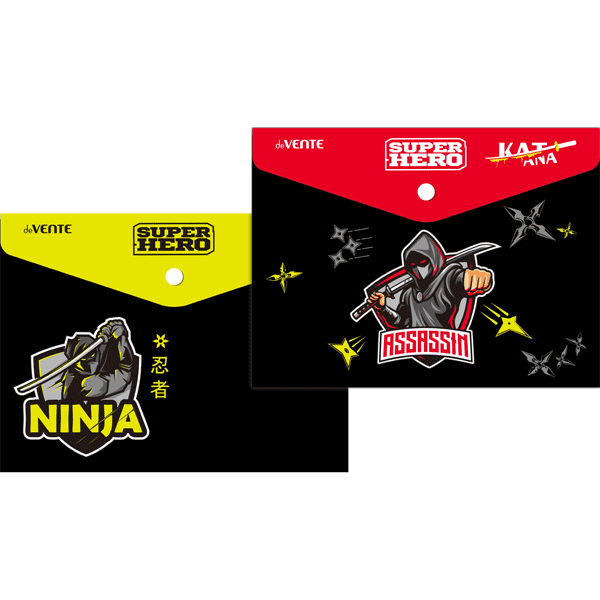 Папка конверт на кнопке А5 180мкр deVENTE SuperHero ассорти непрозрачная, арт. 3071227