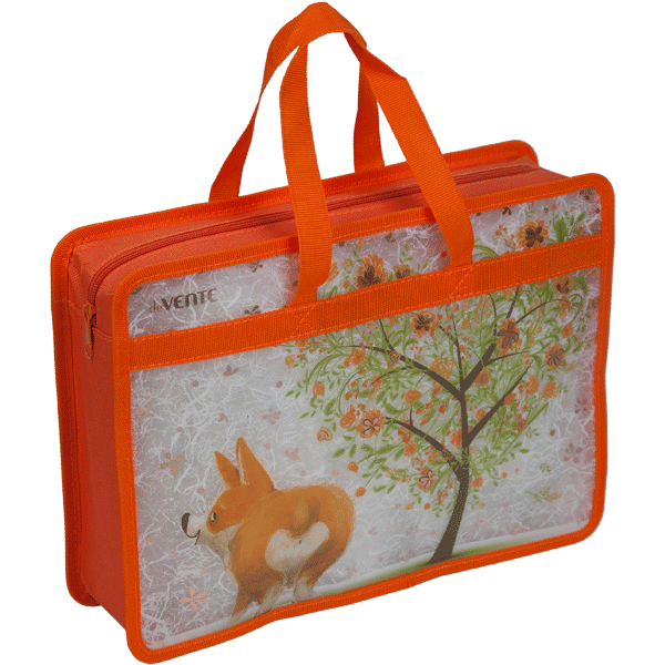 Папка для тетрадей А4 на молнии c ручками deVENTE Corgi дно с расширением до 10см, арт. 8054271