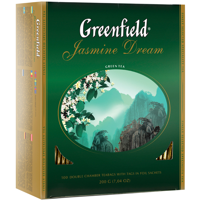 Чай зеленый GREENFIELD Jasmine Dream Жасмин 100пак, арт. 620391