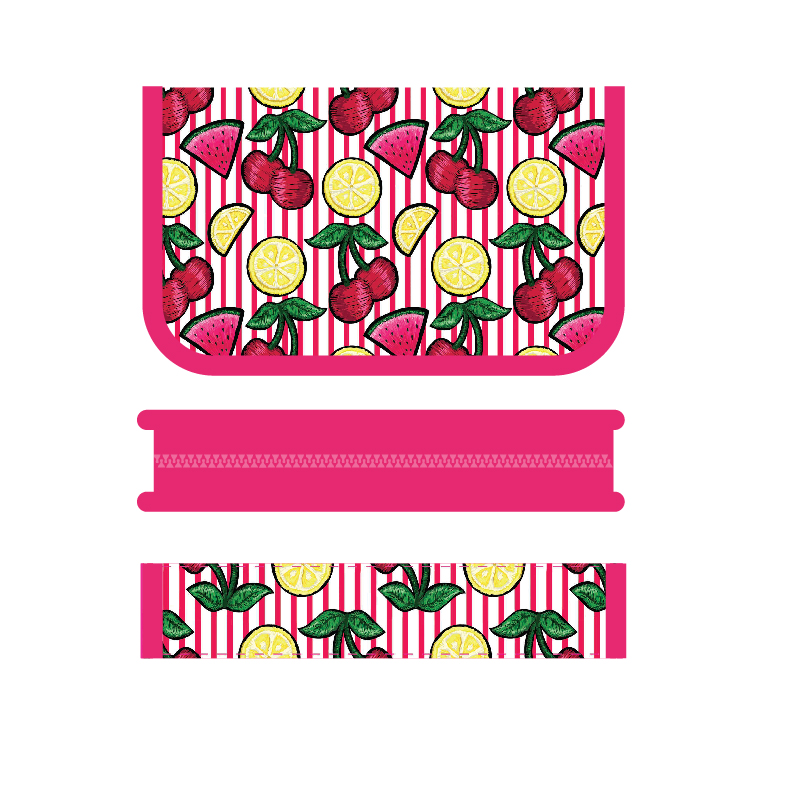 Пенал 1 отделение ПЧЕЛКА Фруктовая вышивка с откидной планкой, арт. ПО-41