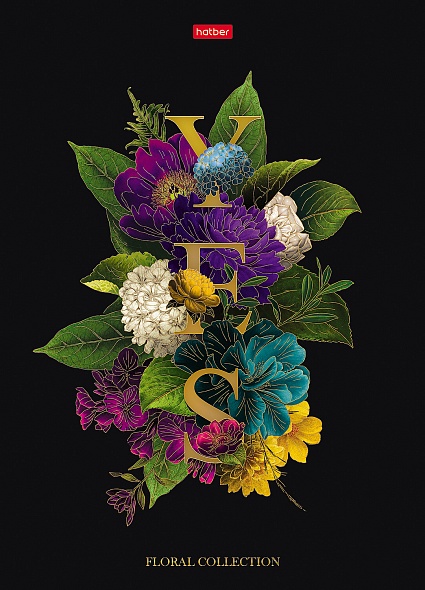 Блокнот Бизнес А4 80л клетка ХАТБЕР Язык цветов твердая обложка, арт. 80ББ4лофВ1_26323