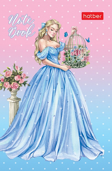 Блокнот А7 48л склейка клетка ХАТБЕР Ассорти, арт. 48Б7B1к