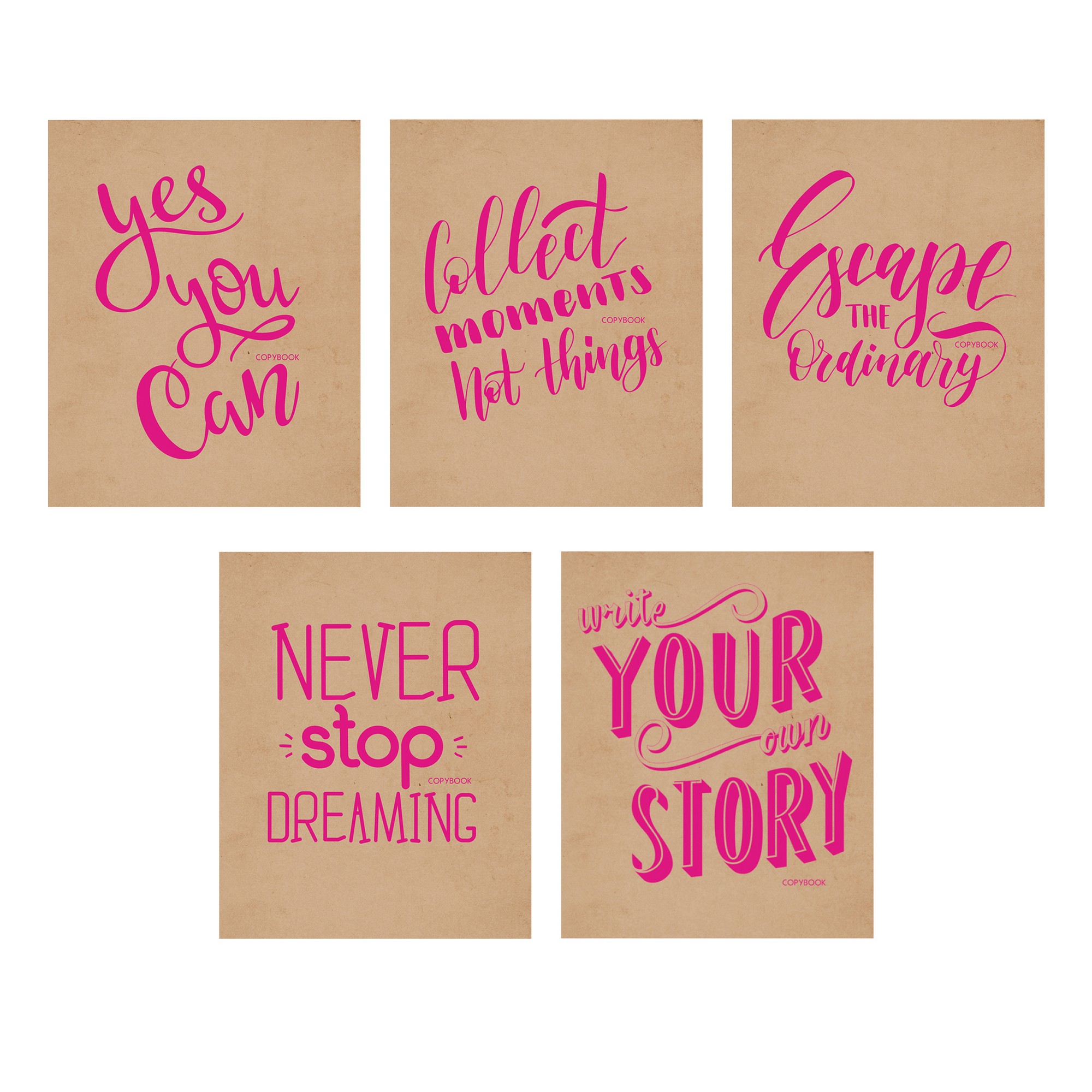 Тетрадь А5 48л клетка UNNIKA Розовое настроение крафт обложка ассорти, арт. ТКК486735