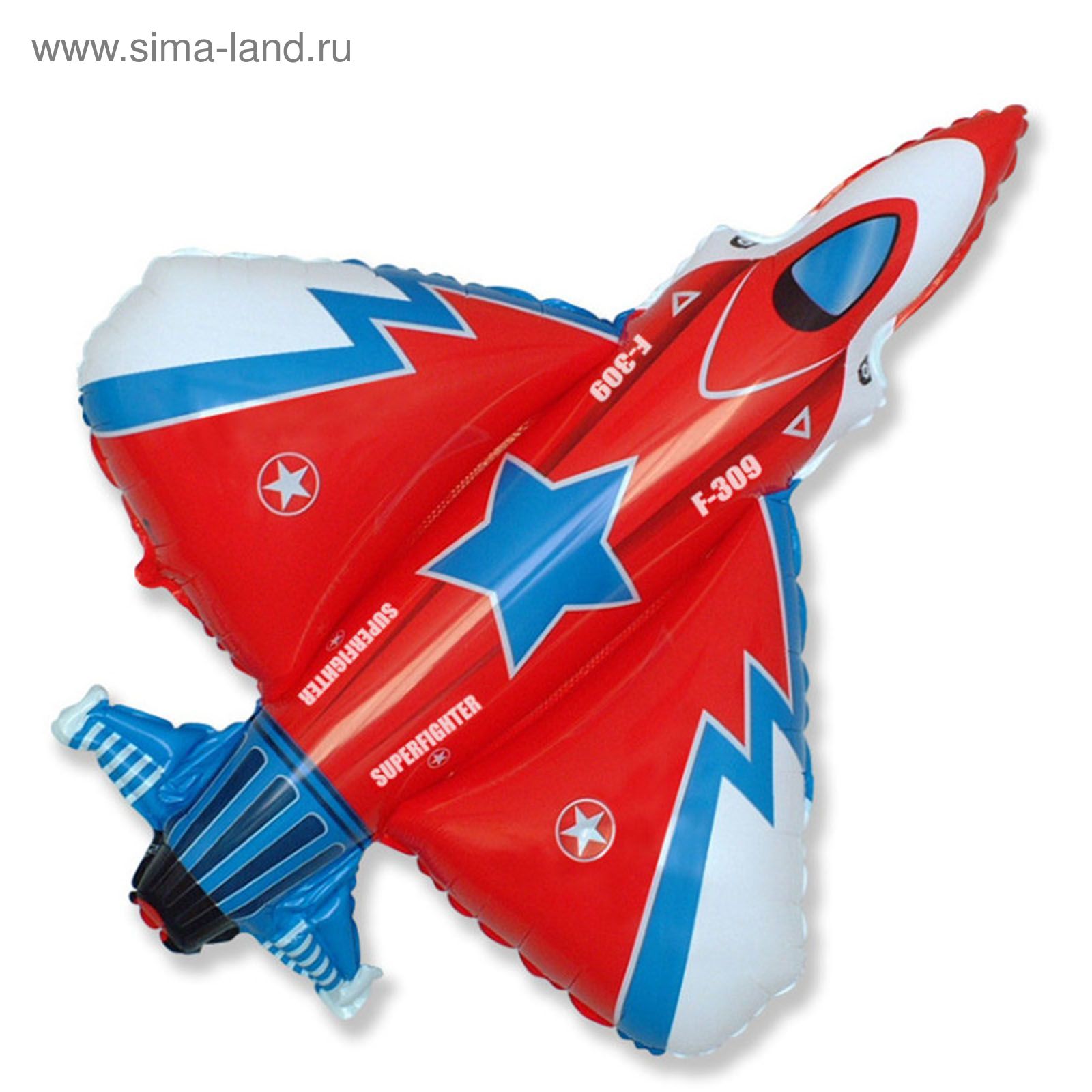 Шар фольгированный 30" Истребитель FLEXMETAL красный, арт. 1268099/1202-1277