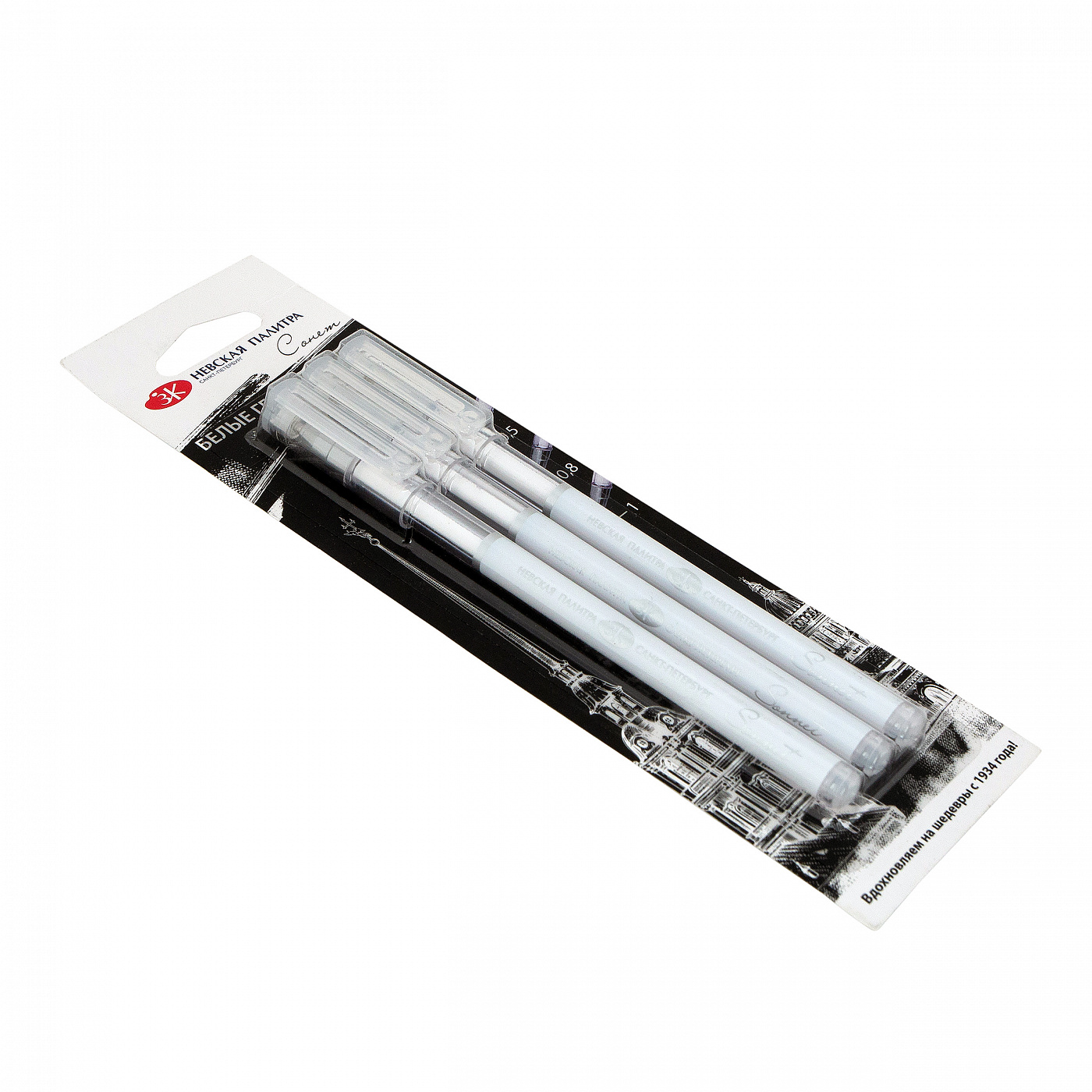 Ручки в наборе гелевые  1цв СОНЕТ Mentality 3шт/уп белые, арт. 2341031753