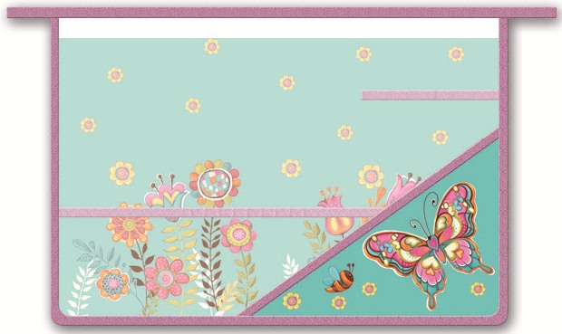 Папка для труда А4 на молнии 2 отделения ФЕНИКС Весенняя бабочка, арт. 40547