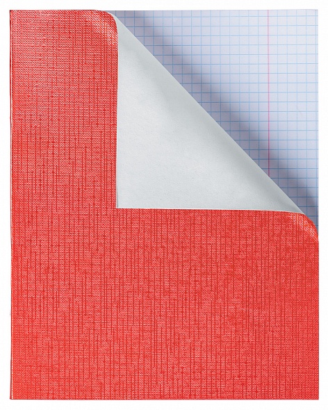 Тетрадь А5 48л клетка ХАТБЕР бумвинил Metallic красная, арт. 48Т5бвВ1 