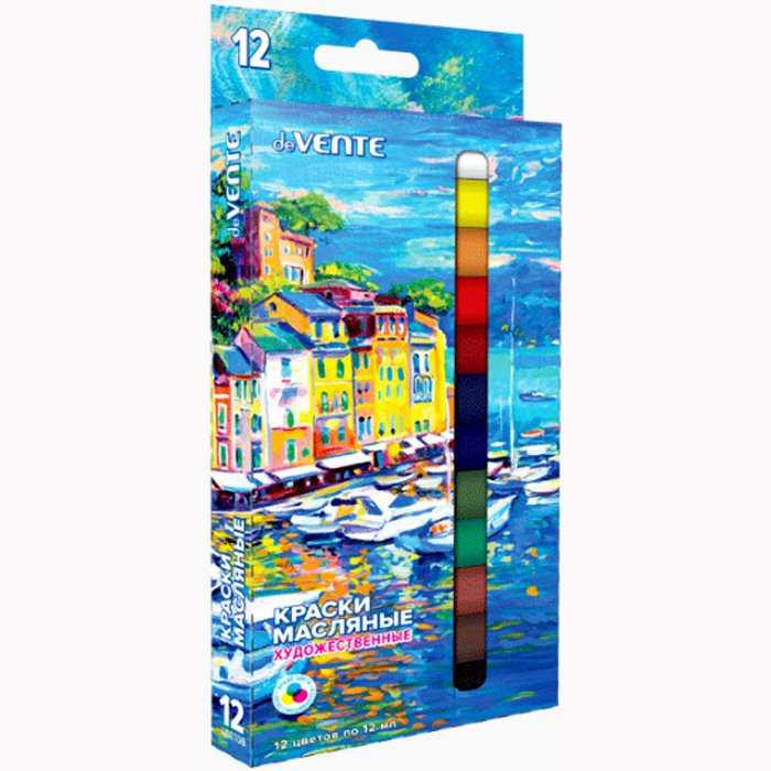 Краски масляные 12цветов художественные deVENTE картон/коробка в тубах , арт. 8170000