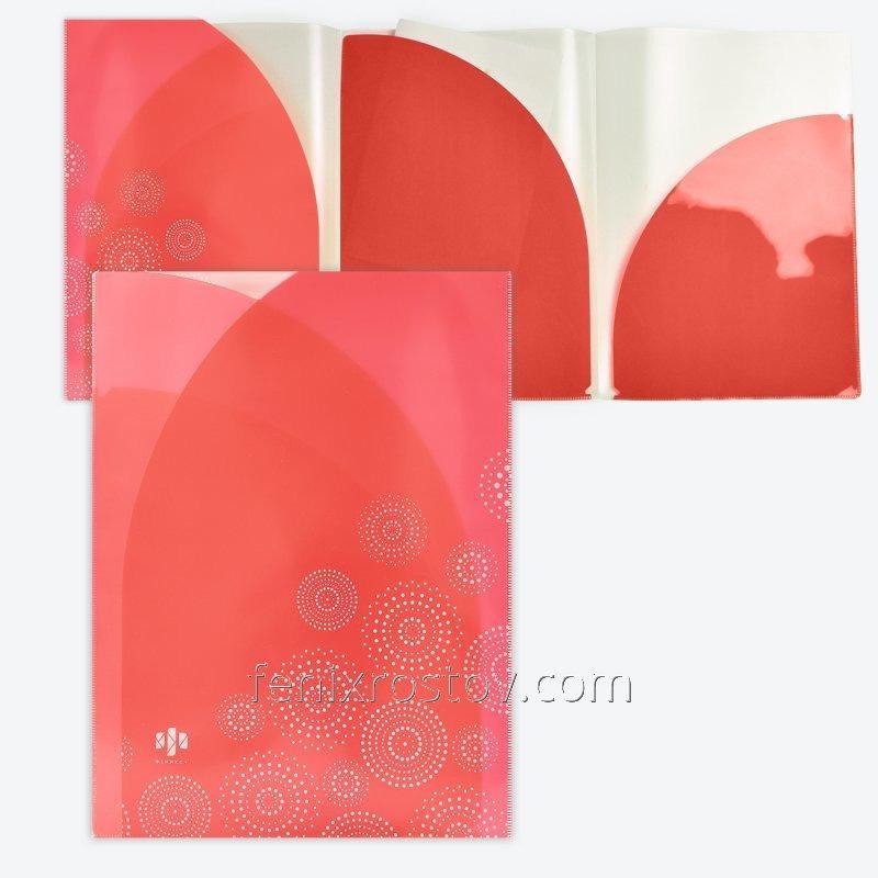 Папка уголок жесткий А4 3отделения 180мкр ФЕНИКС Круги, арт. 49686