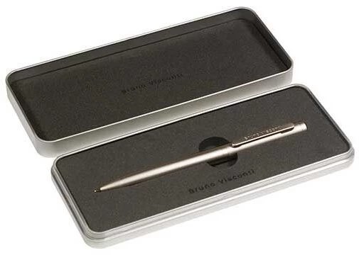 Ручка подарочная шариковая синяя BRUNO VISCONTI Firenze Premium корпус шампань поворотный механизм металлический футляр, арт. 20-0303/10