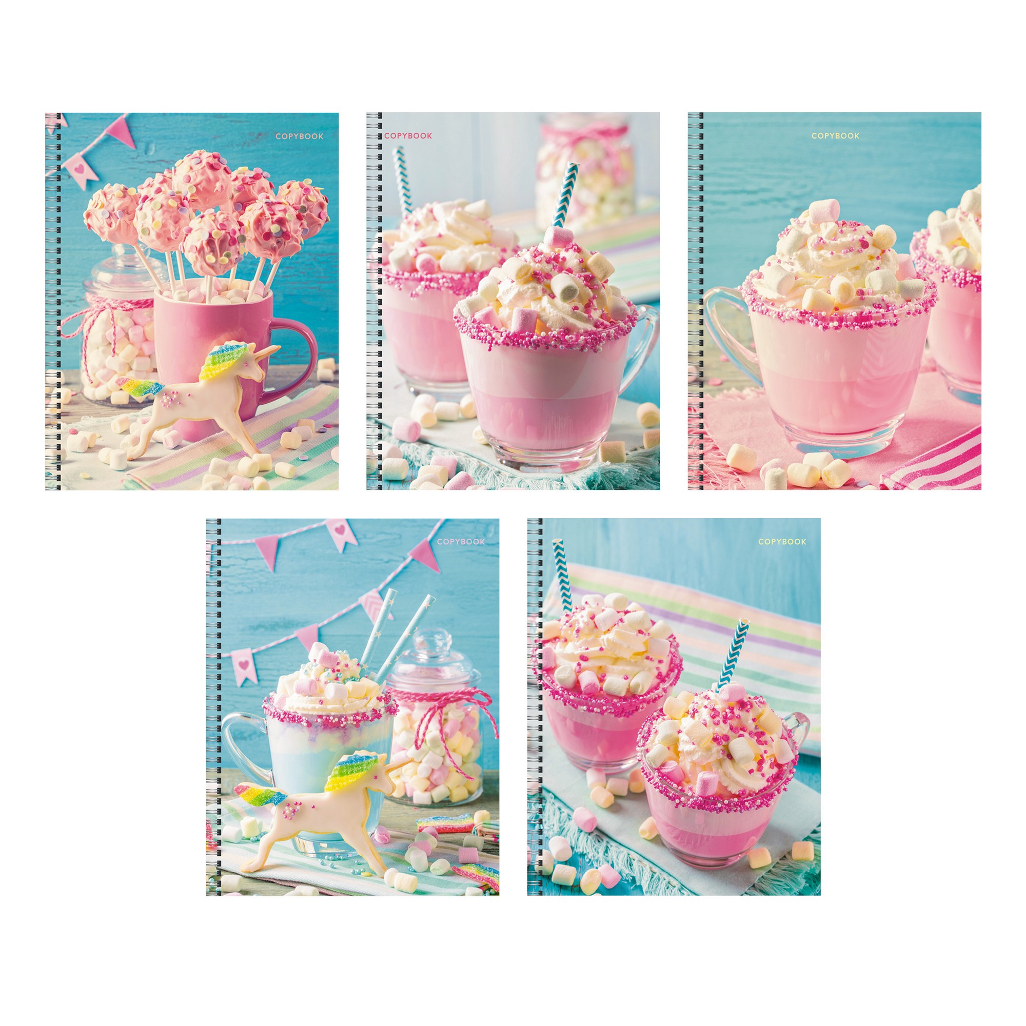 Тетрадь А5 48л клетка спираль UNNIKA Зефирное настроение ассорти, арт. ТСБ486671