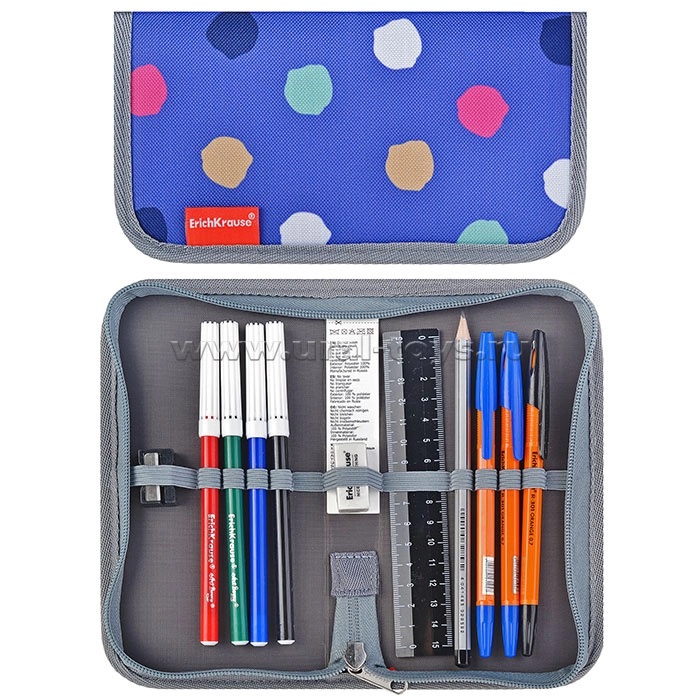 Пенал 1 отделение с наполнением ERICH KRAUSE Dots, арт. 46212