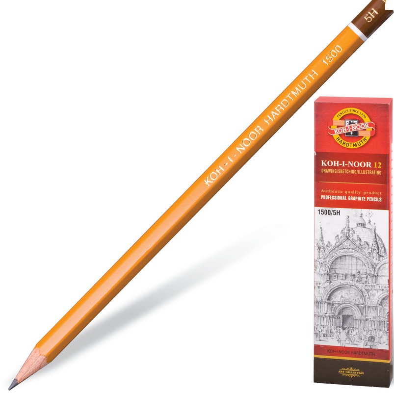 Карандаш чернографитный 5Н KOH-I-NOOR , арт. 1500-5Н