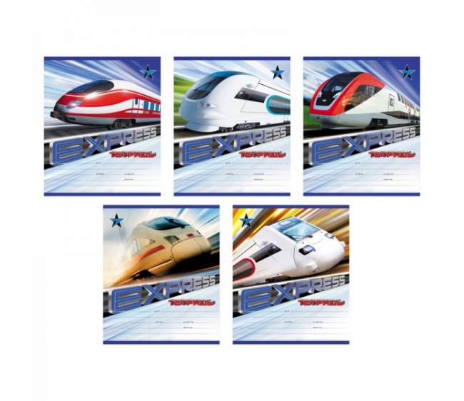 Тетрадь А5 18листов линия ПОЛИГРАФИКА Express train, арт. 40110