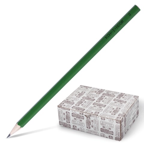Карандаш чернографитный H KOH-I-NOOR корпус зеленый, арт. 1702