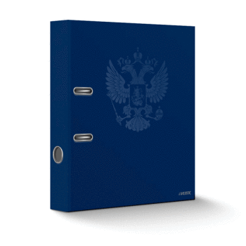 Папка с арочным механизмом А4 7,5см deVENTE Герб с металлическим уголком ламинированная синяя, арт. 3091100