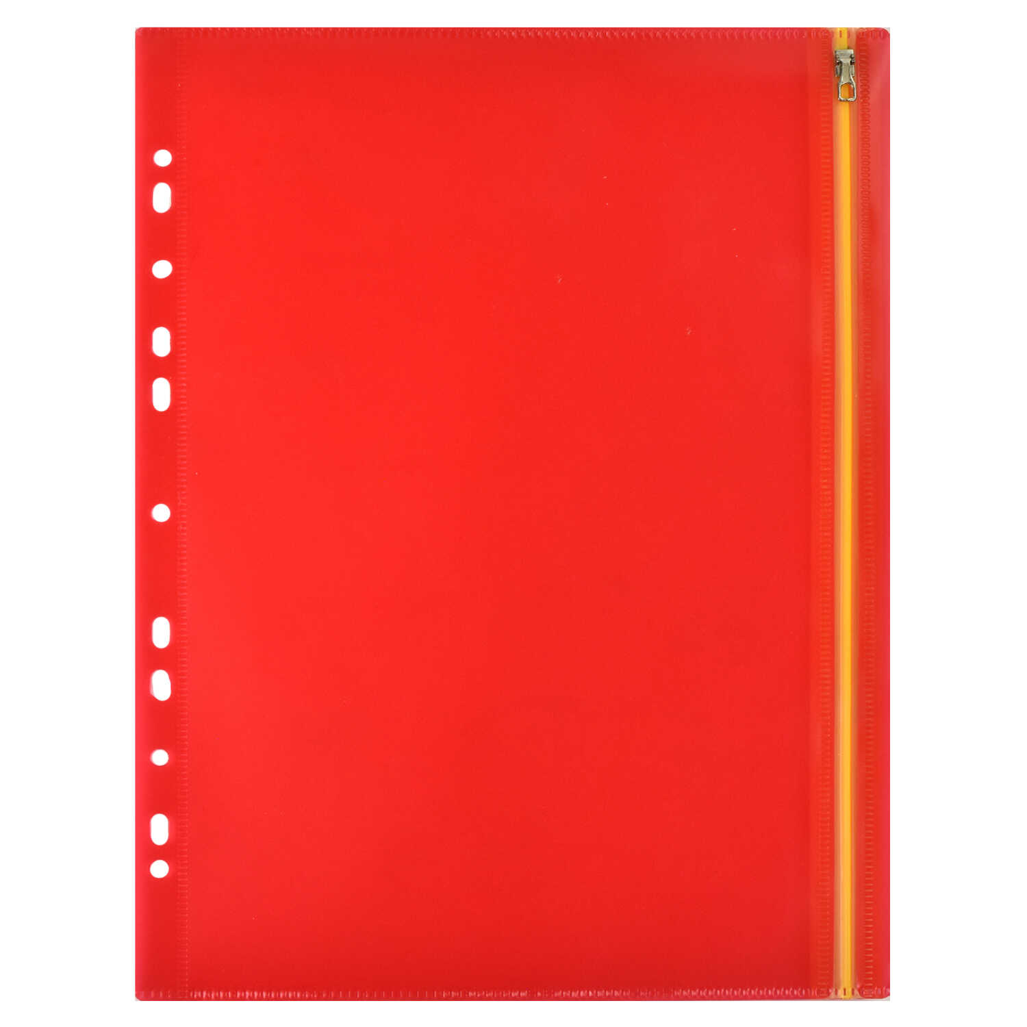 Папка конверт на молнии с перфорацией А4 ФЕНИКС оранжевая, арт. 48205