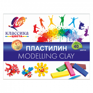 Пластилин 40цветов ЛУЧ Классика 800гр со стеком, арт. 30С 1922-08