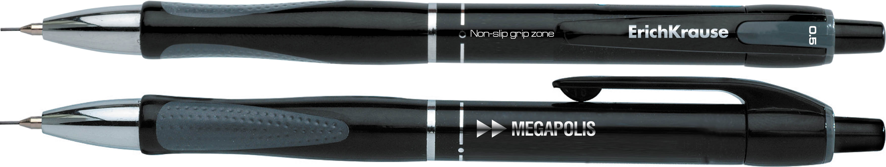 Карандаш автоматический 0,5мм ERICH KRAUSE Megapolis Concept корпус серый с резиновым держателем, арт. 20340