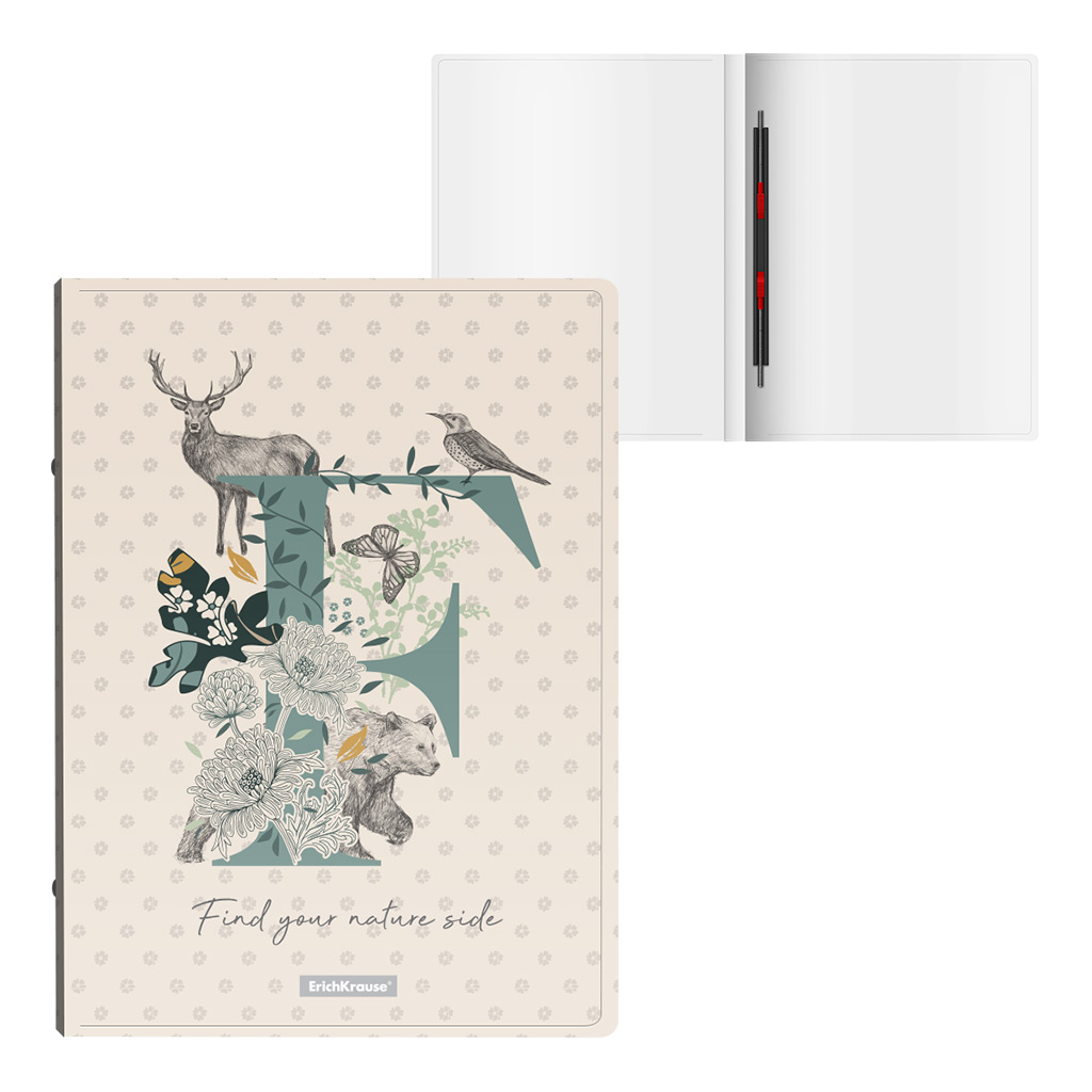 Папка скоросшиватель пластиковая с пружинным механизмом ERICH KRAUSE Natural Life, арт. 54084