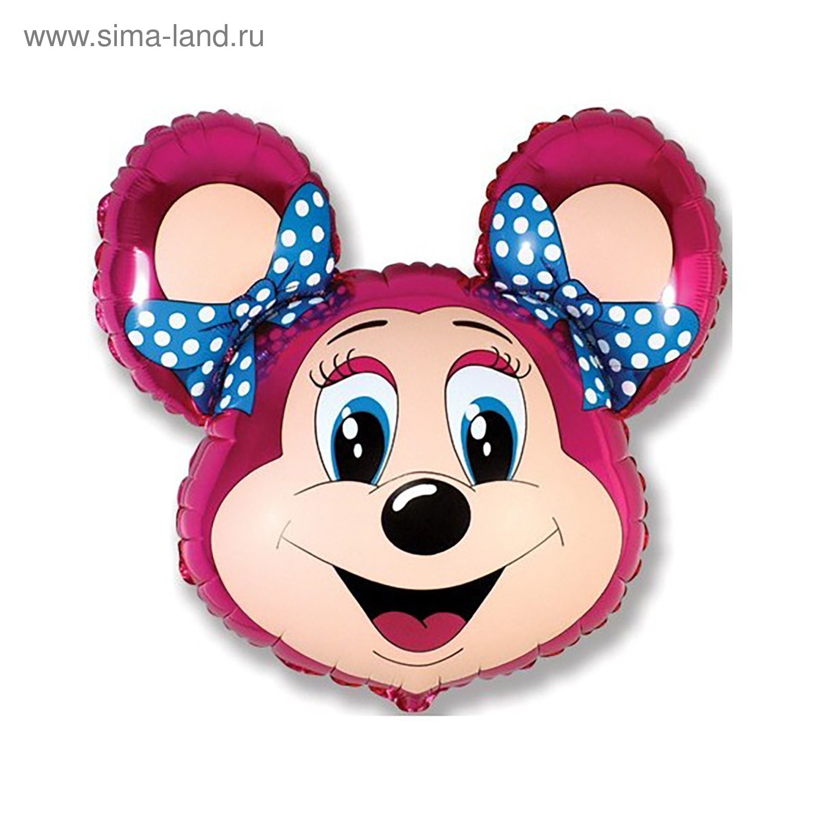 Шар фольгированный 30" Лолли Маус FLEXMETAL малиновый, арт. 1309536/1207-0394