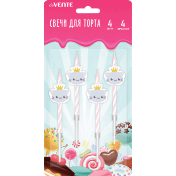 Свечи для торта 4шт deVENTE Котик, арт. 9060103