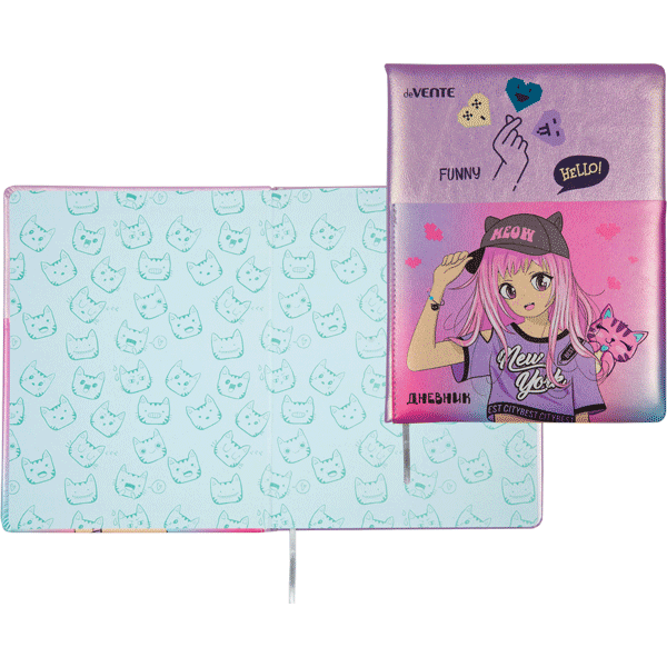 Дневник 1-11 класс твердая обложка искусственная кожа deVENTE Manga Girl, арт. 2222328