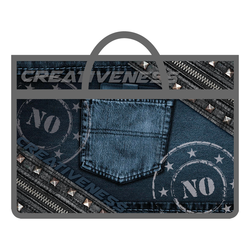 Папка для чертежей и рисунков с ручками пластиковая А3 ПЧЕЛКА Креативный джинс , арт. ПМ-А3-26