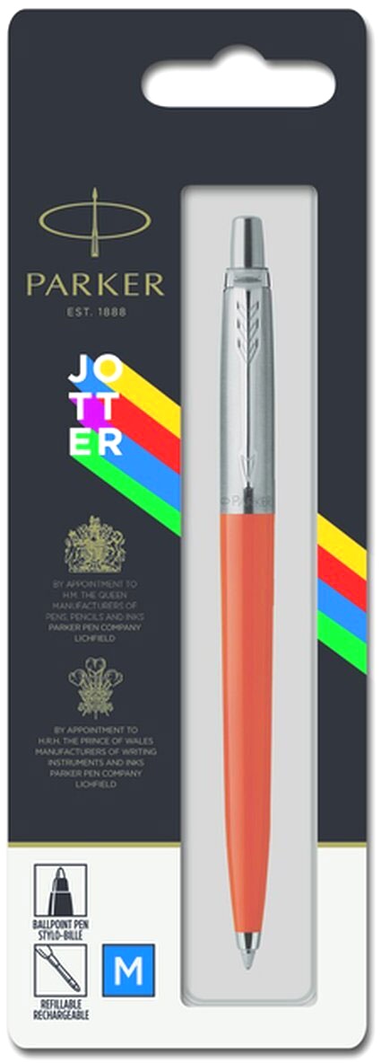 Ручка подарочная PARKER Jotter Color K60 Orange СT шариковая корпус оранжевый/хром синяя в блистере, арт. 2076054