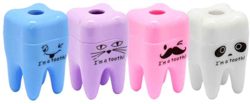 Точилка фигурная с контейнером LAMARK Зубик ассорти, арт. SH0809