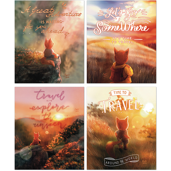 Тетрадь А5 48л клетка ПОЛИНОМ Лисёнок-Путешественник ассорти, арт. 3310