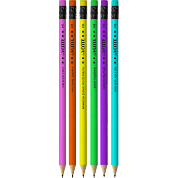 Карандаш чернографитный с ластиком HB deVENTE Motivation корпус неон ассорти, арт. 5030101