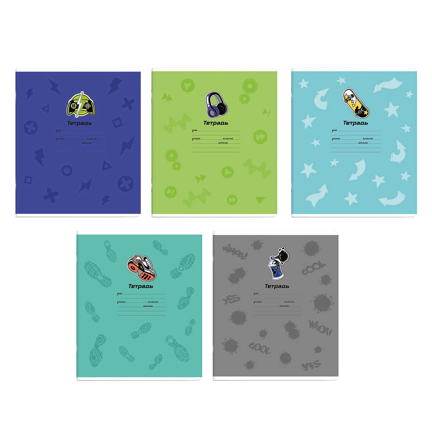 Тетрадь А5 12л клетка ФЕНИКС На стиле ассорти, арт. 59097