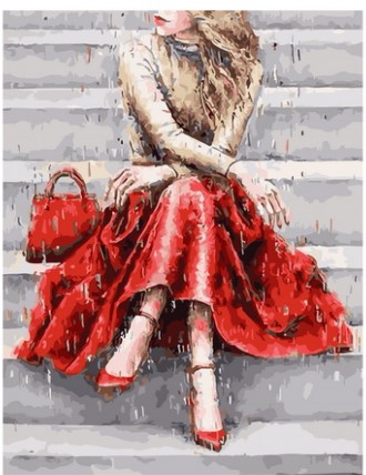 Картина по номерам с акриловыми красками 40*50 На лестнице NN, арт. GX30993